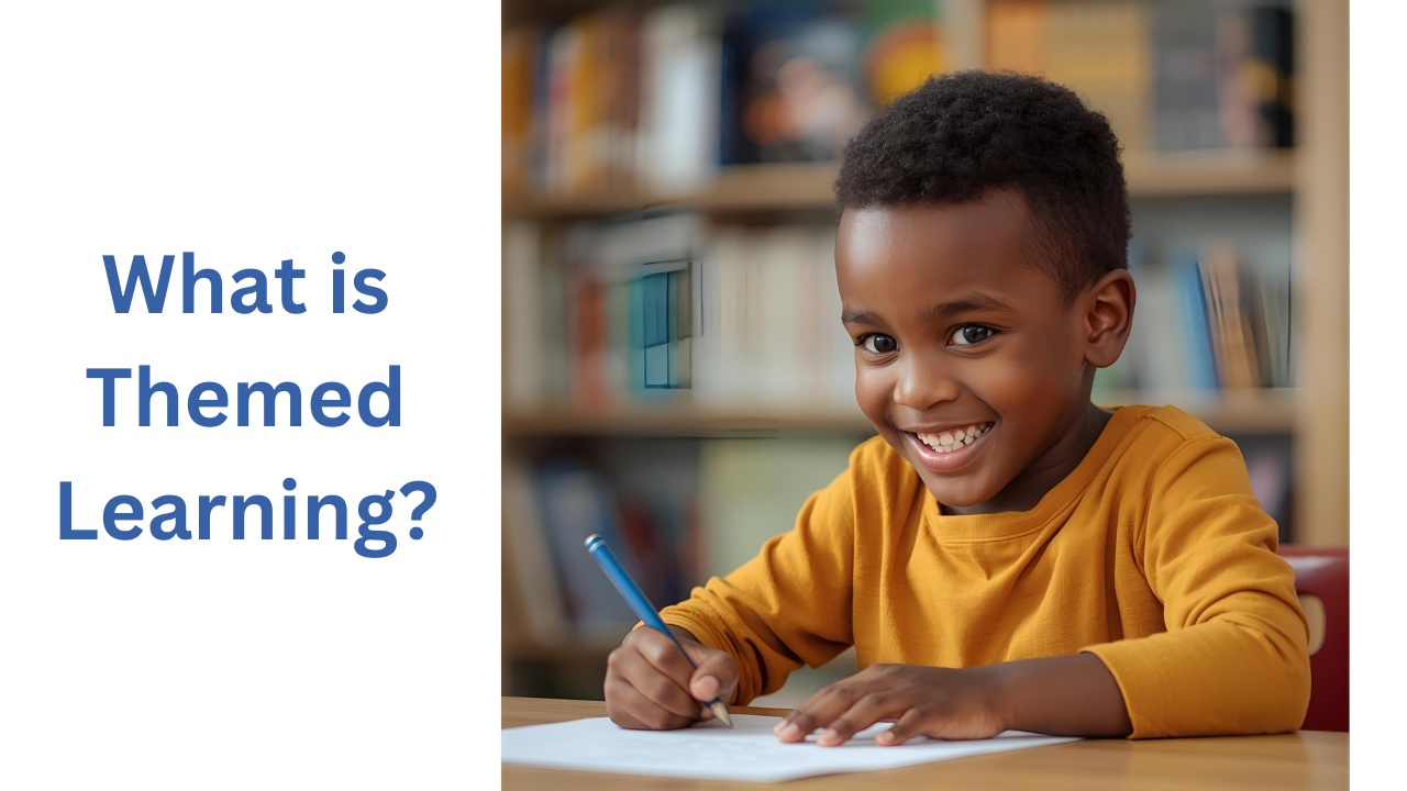 Themed Learning, Home educated child learning at home. Linking subjects to one themd. 