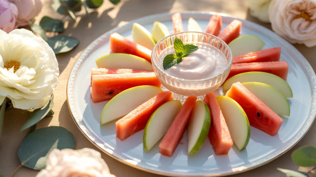 Wedding & Bridal Shower Fruit Fries (+Warm Cinnamon Roll–Style Apple Fries)