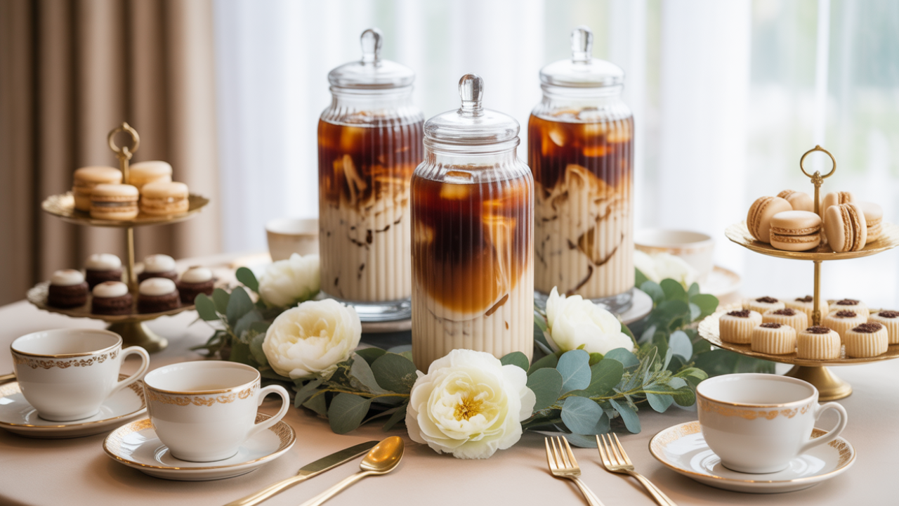 How to Set Up An Iced Coffee ☕🤎 –Themed Bridal Shower