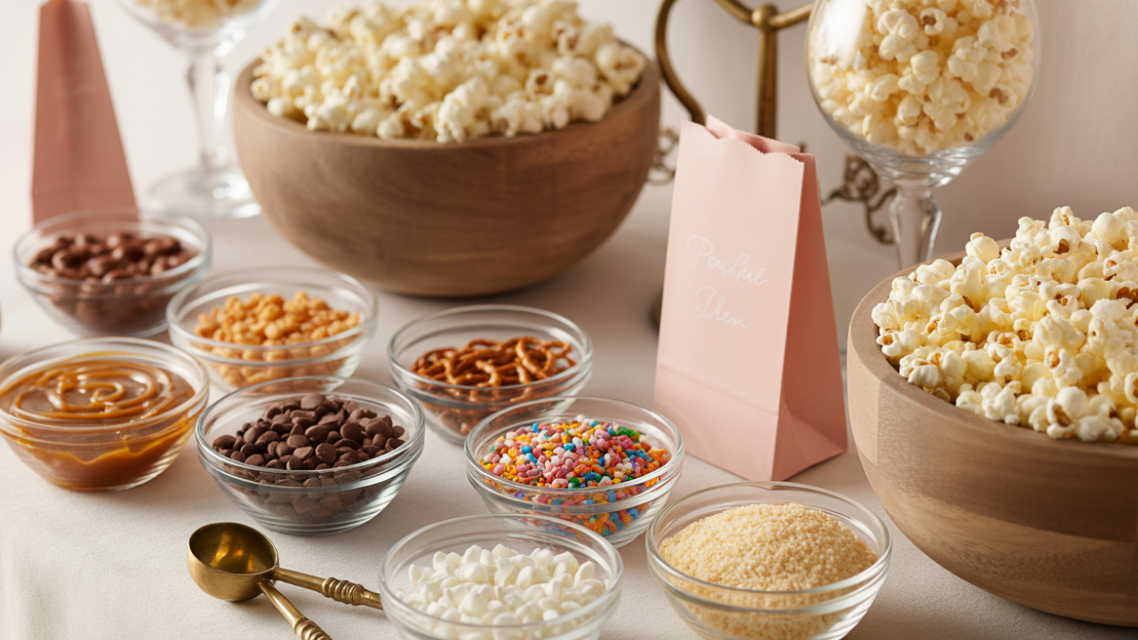 Wedding Interactive Food Station: Popcorn Bar