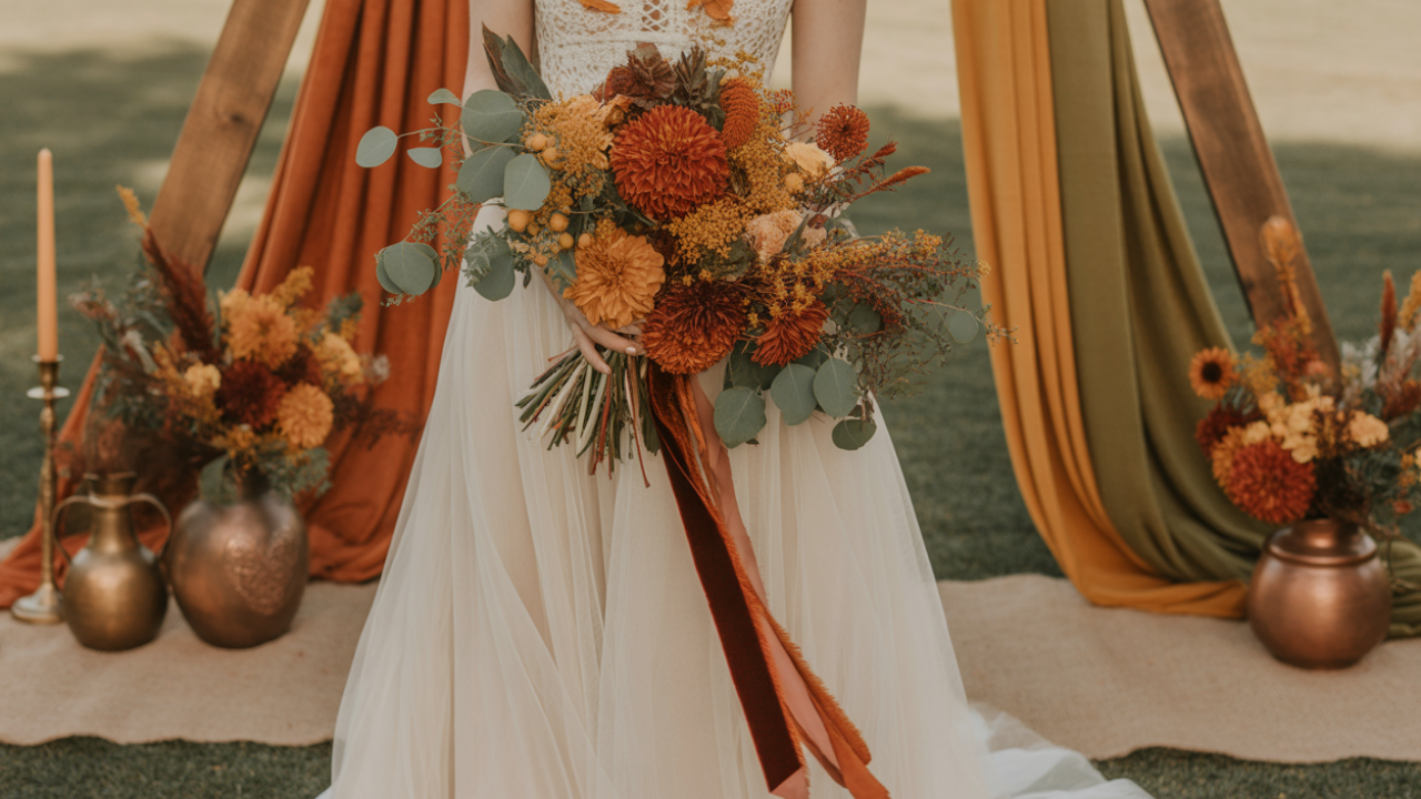 Gorgeous Rust, Mustard and Olive Color Theme Wedding