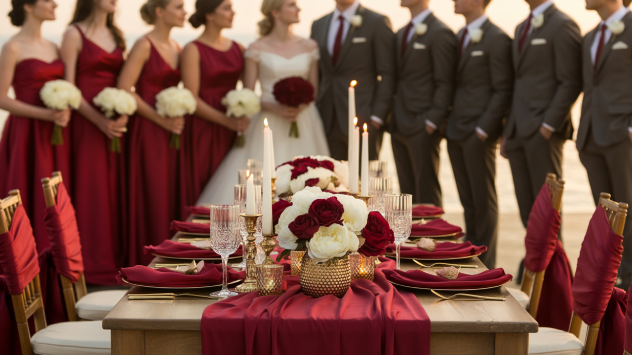 Red and Ivory Wedding Colors