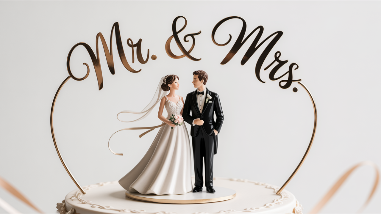 DIY Just Married Mr. & Mrs. Cake Topper 