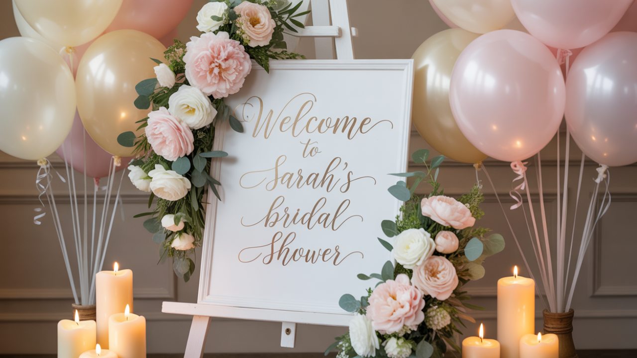 Create a Beautiful Bridal Shower Welcome Stand That Stands Out