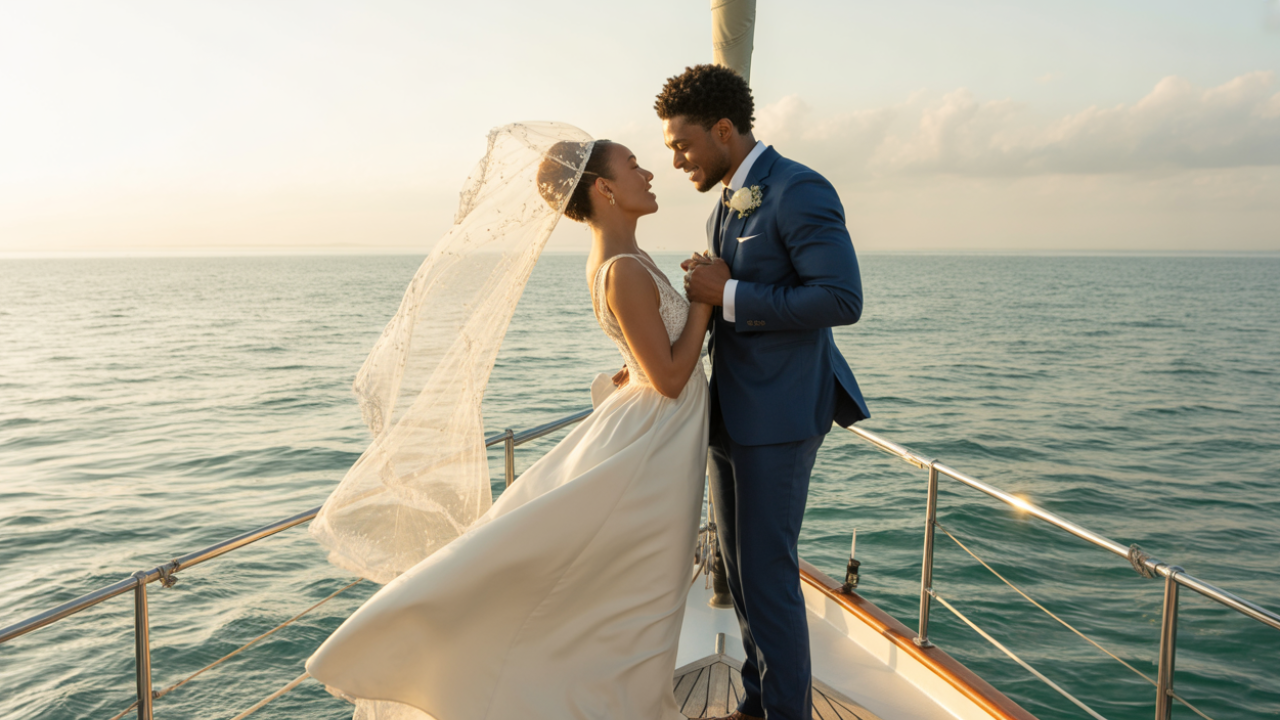 Getting Married on a Sailboat or Yacht: A Sparkling-Water Wedding 