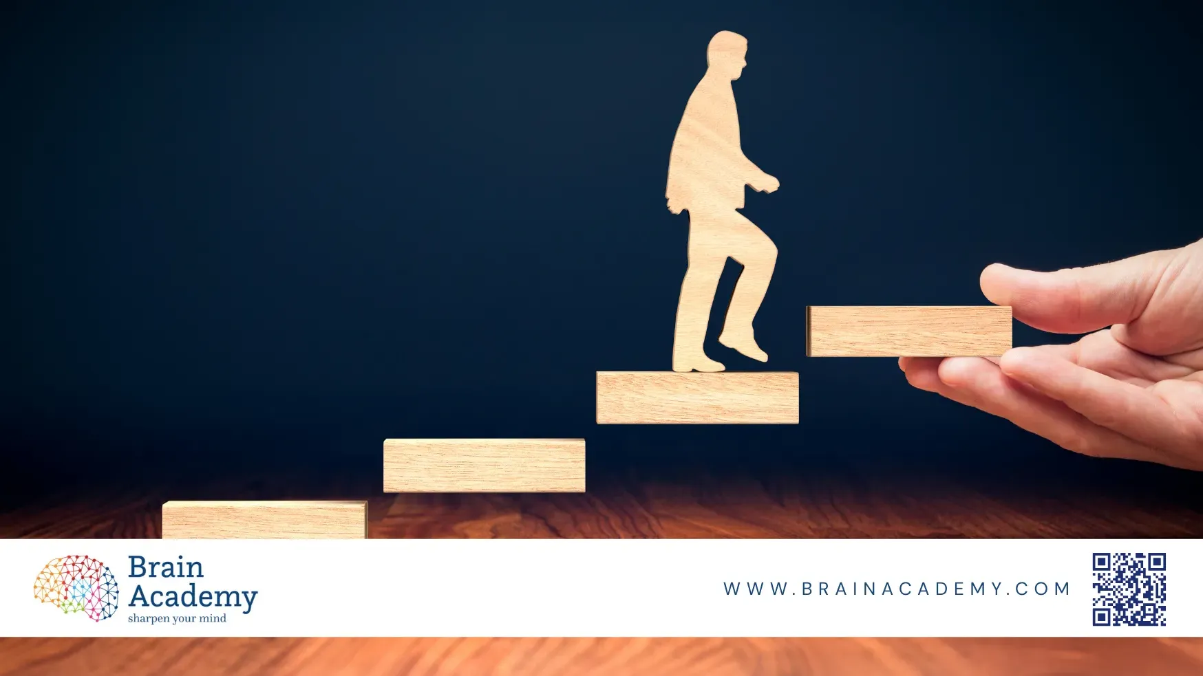 a man in wood carved going up on stairs