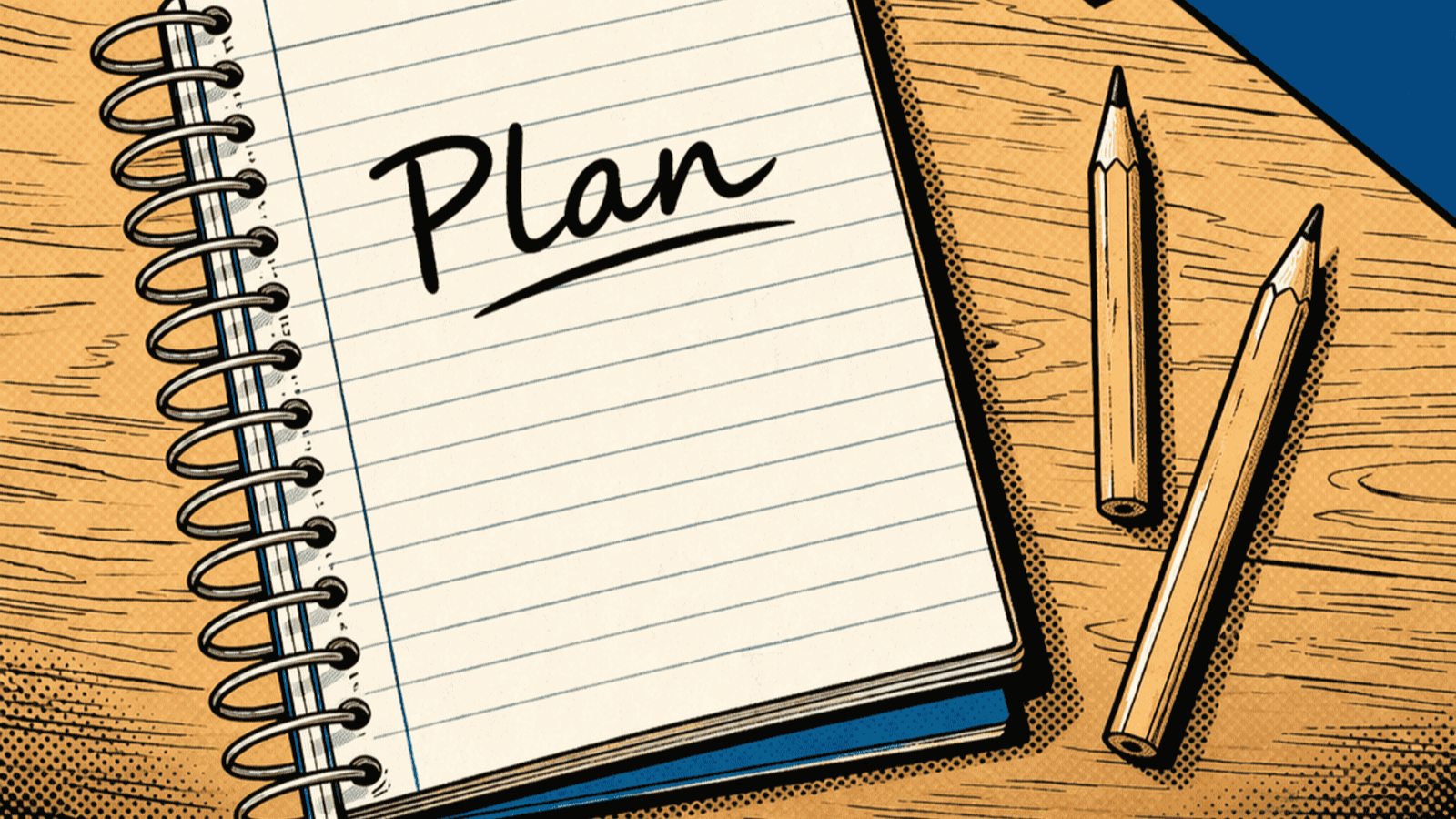 Man organizing divorce paperwork with a notebook and laptop