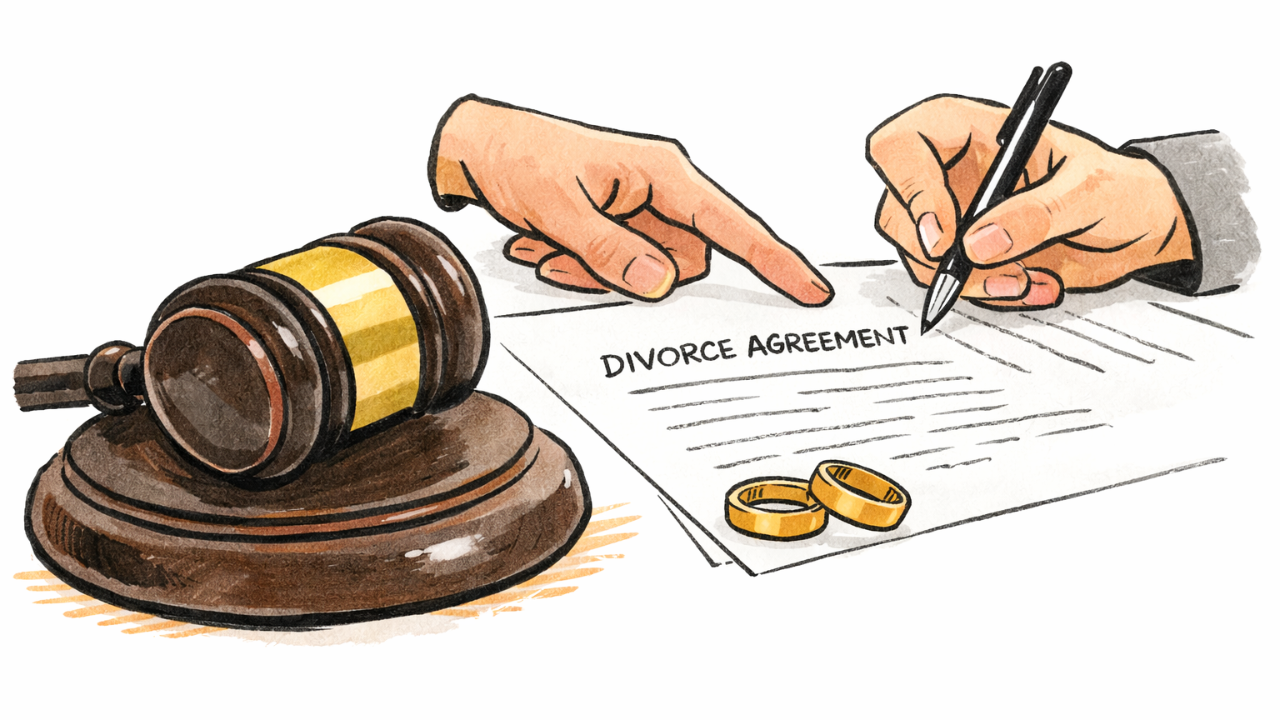 Man in a consultation with a divorce lawyer taking notes