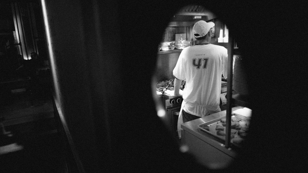 Employee standing lonely and alone