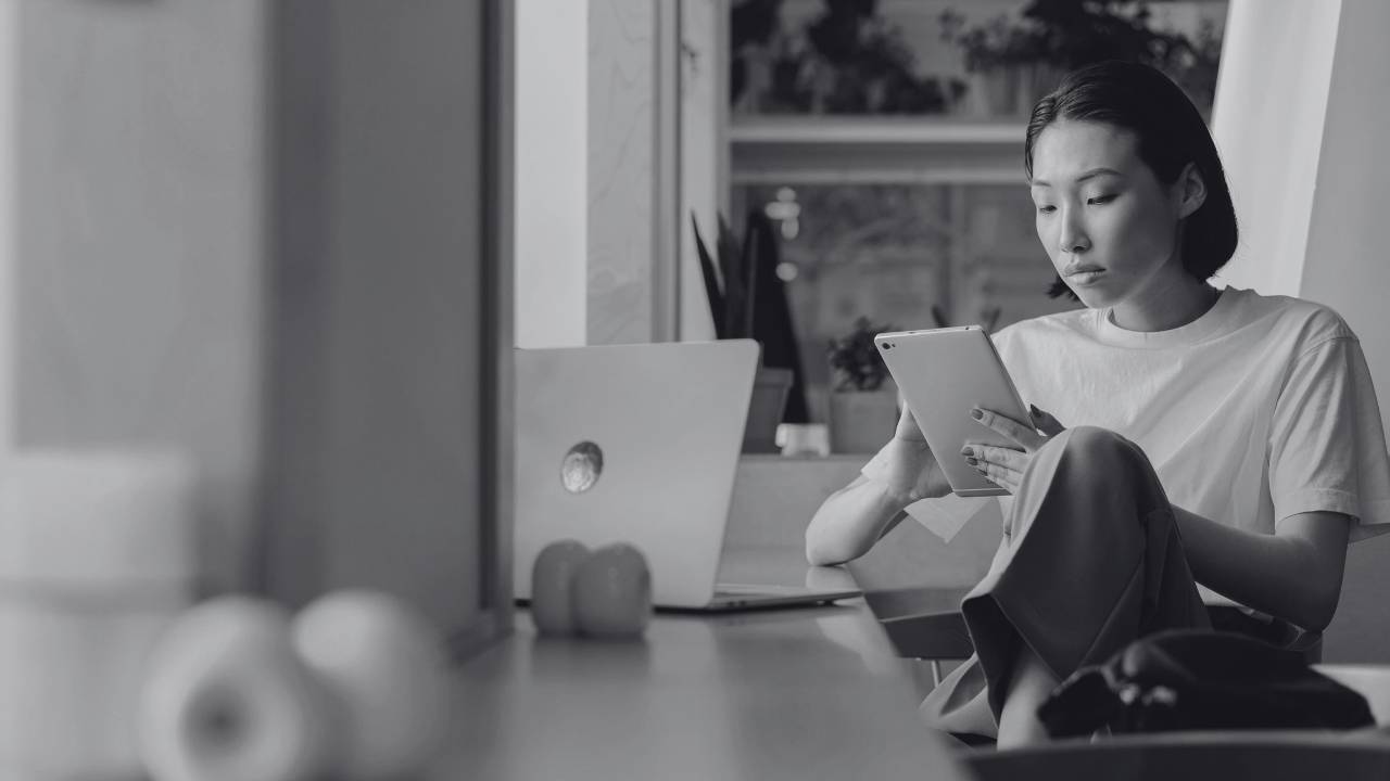 Employee sitting alone and lonley