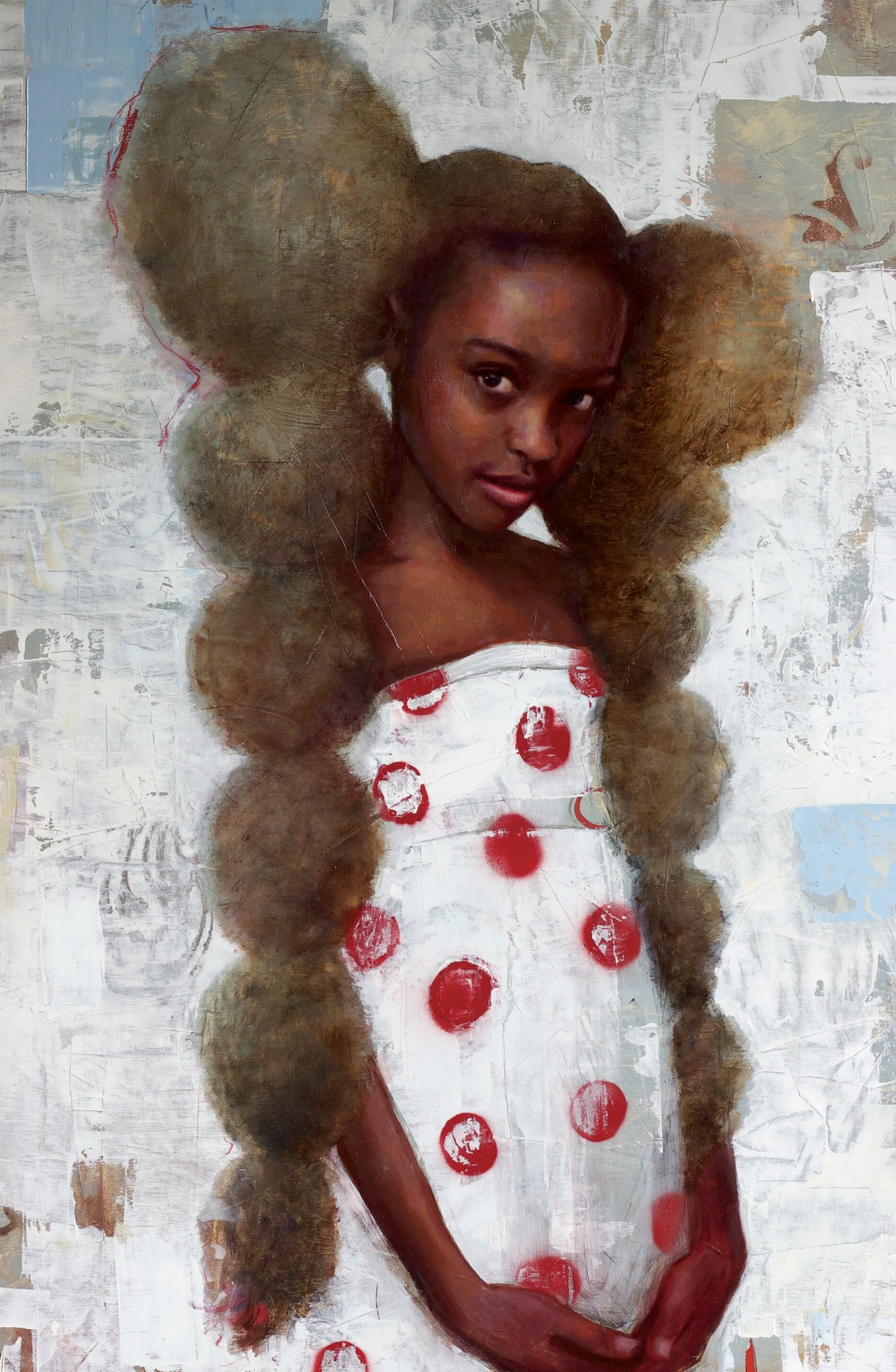 Oil portrait by Rosso Emerald Crimson showing how the silhouette describes the type of hair