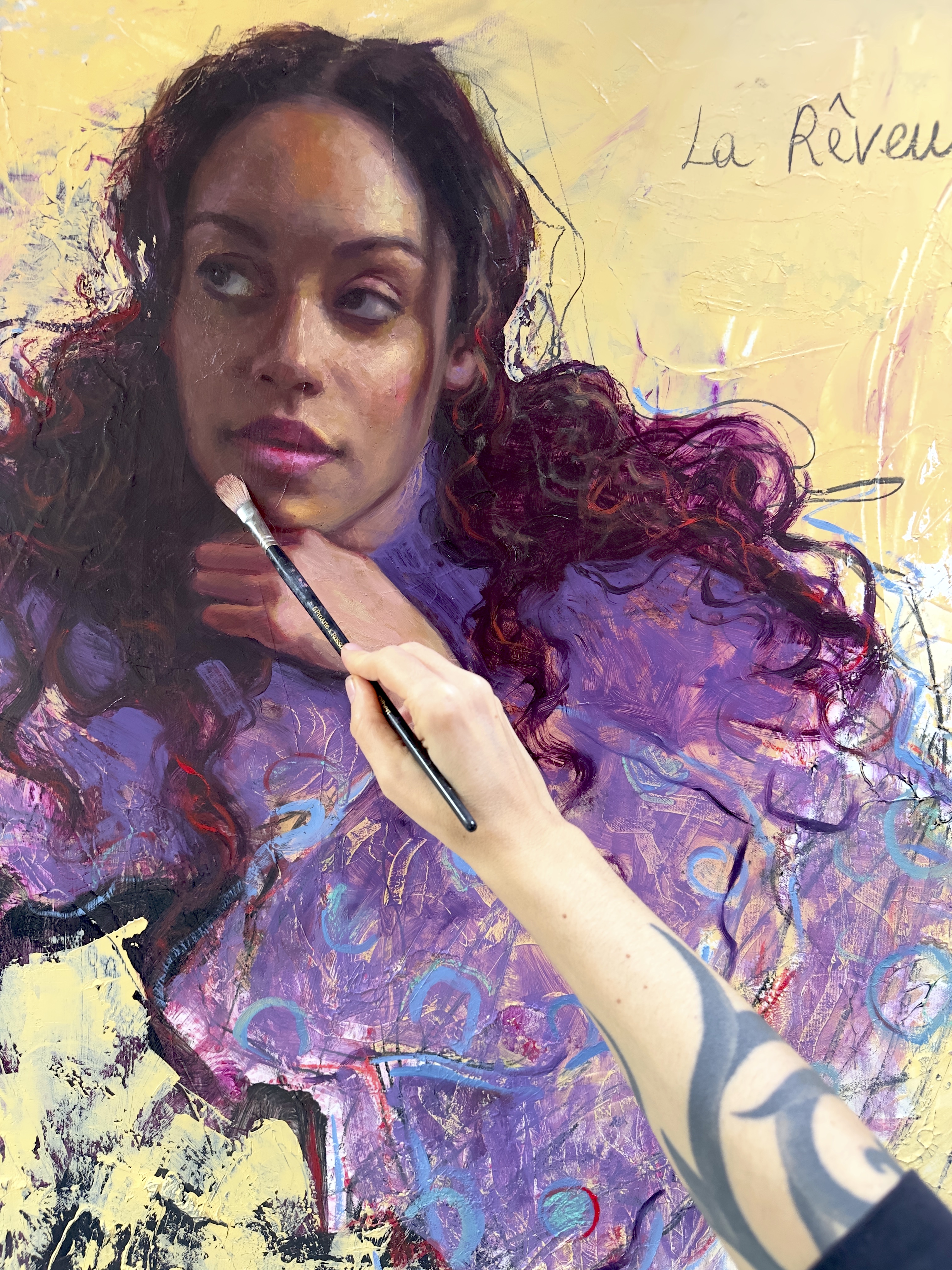 Portrait detail showing Yellow Ochre mixed through the skin tones