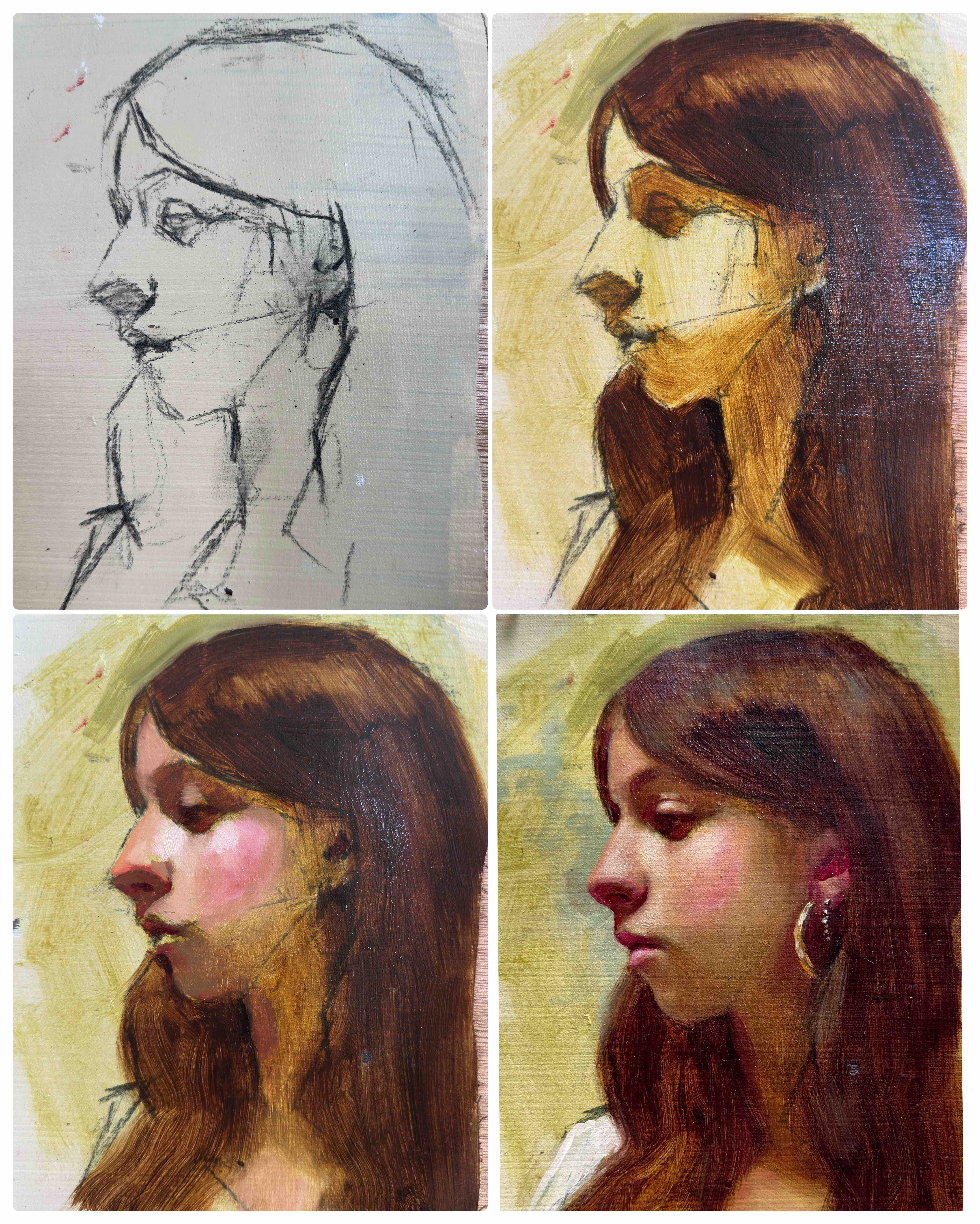 This is how you start a portrait: simple.