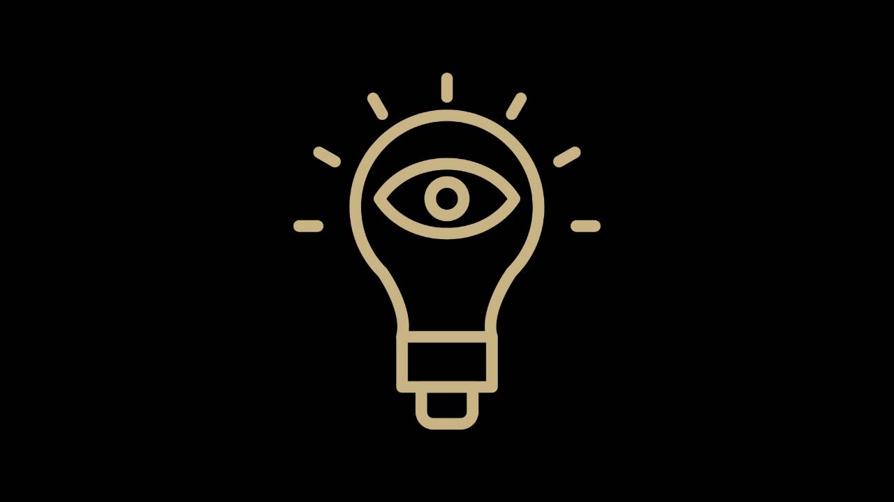 A light bulb that is active symbolizing insight