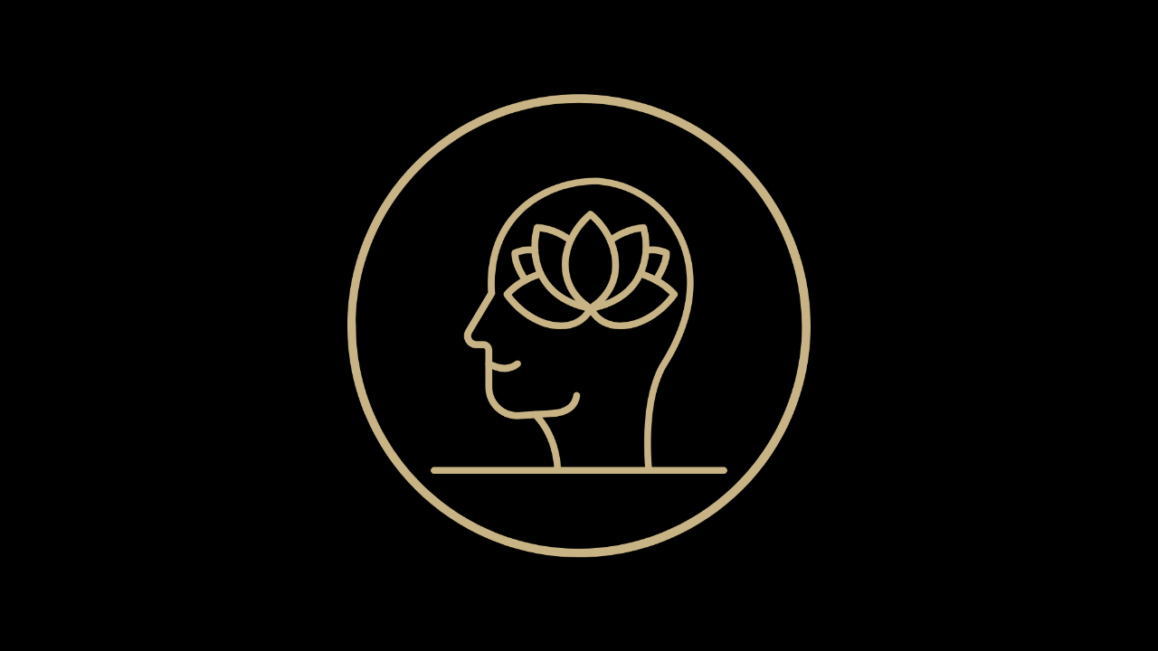 Minimal icon of a person seated in meditation, symbolizing integration, presence, and embodied practice.