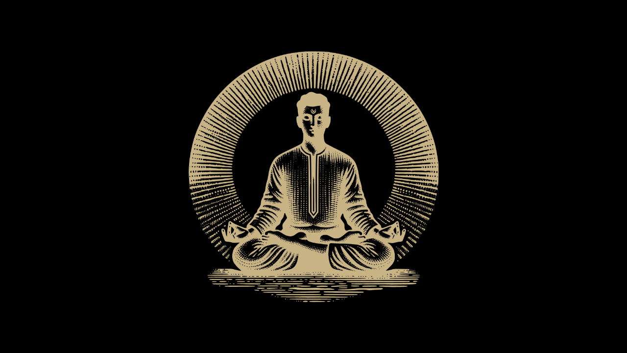 Minimal icon of a person seated in meditation, symbolizing integration, presence, and embodied practice.