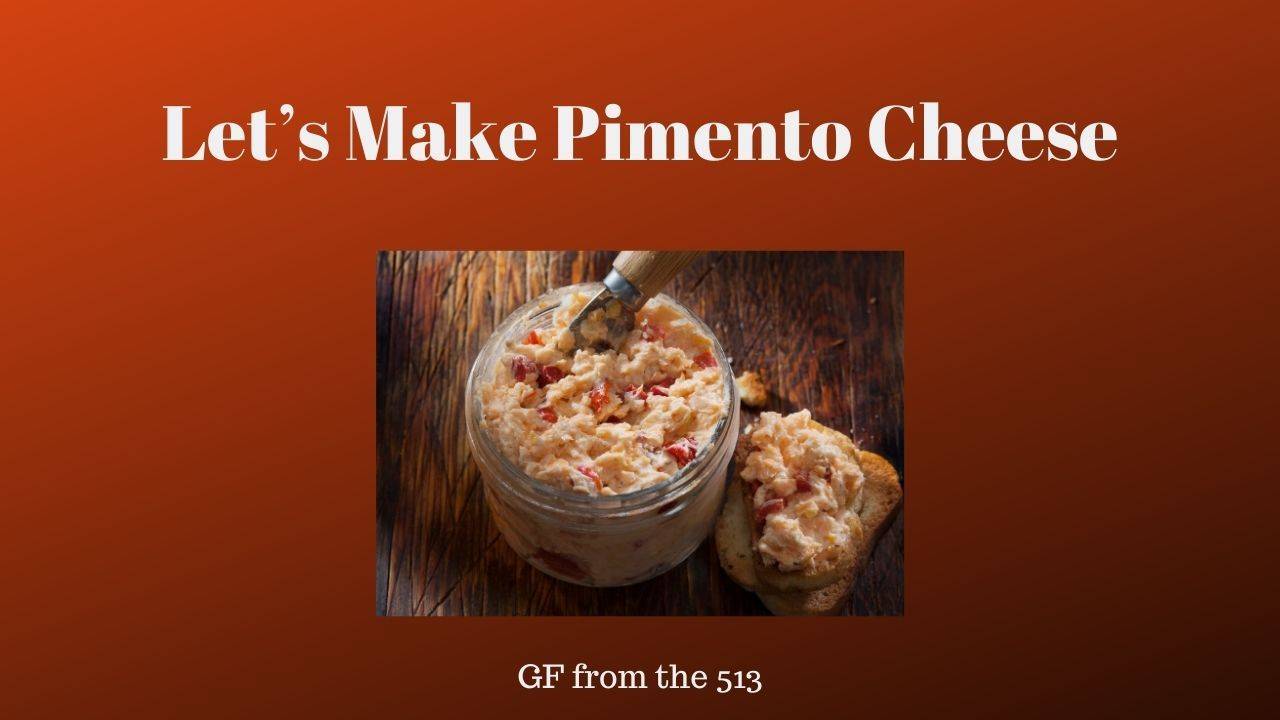 Image of a jar of pimento cheese and a spreader for the Blog Post Simple and Easy Pimento Cheese recipe