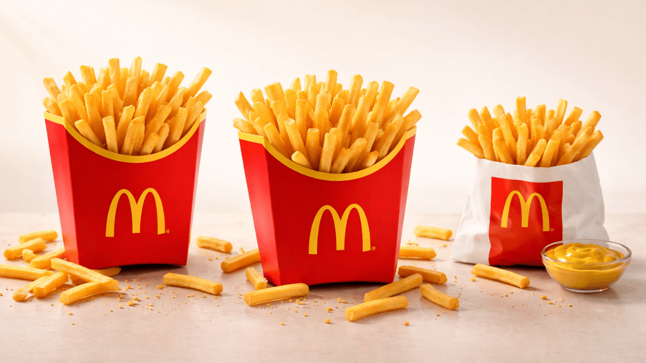 3 sizes of Mc Donald´s french fries