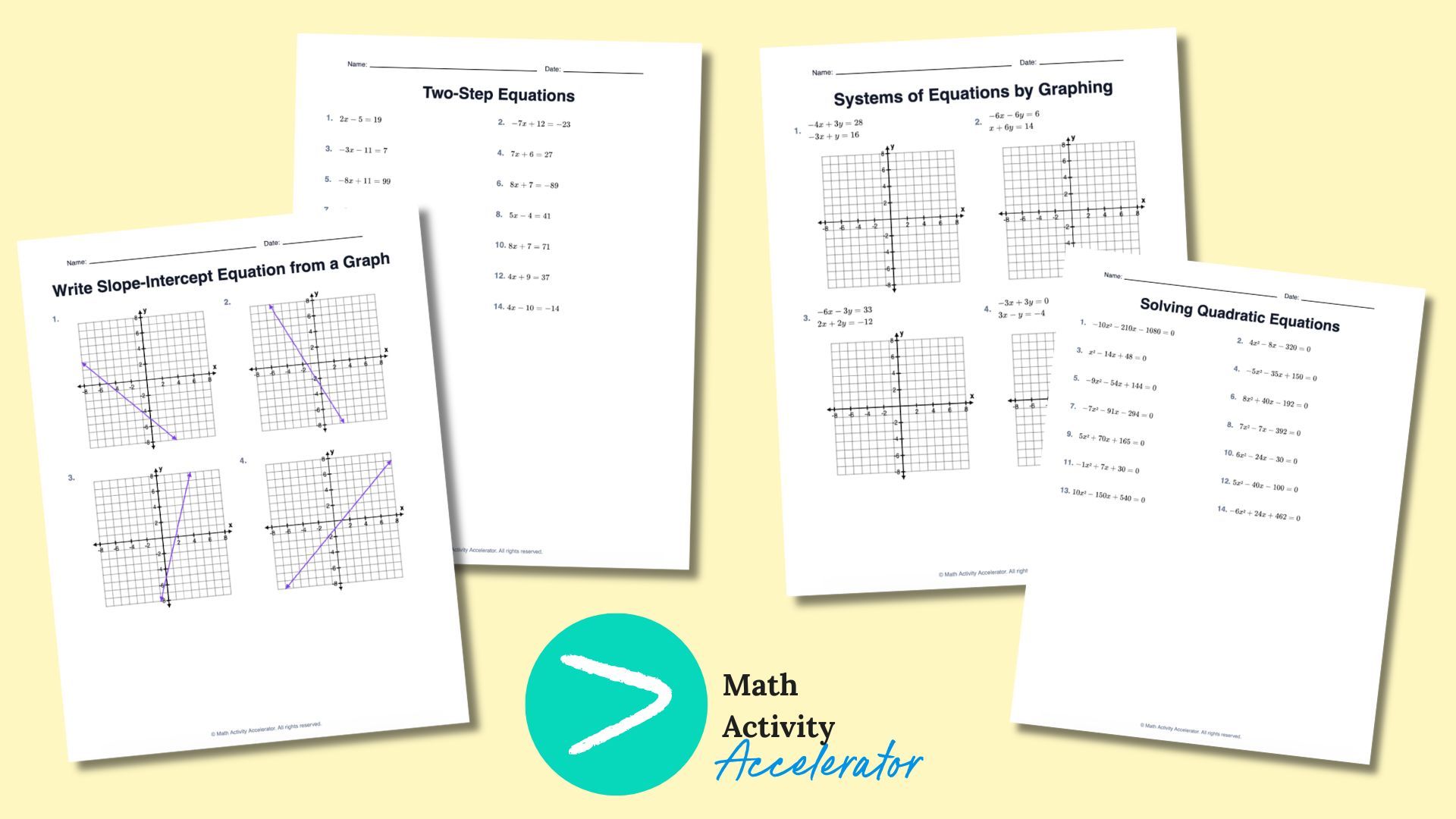 math review activities blog post graphic