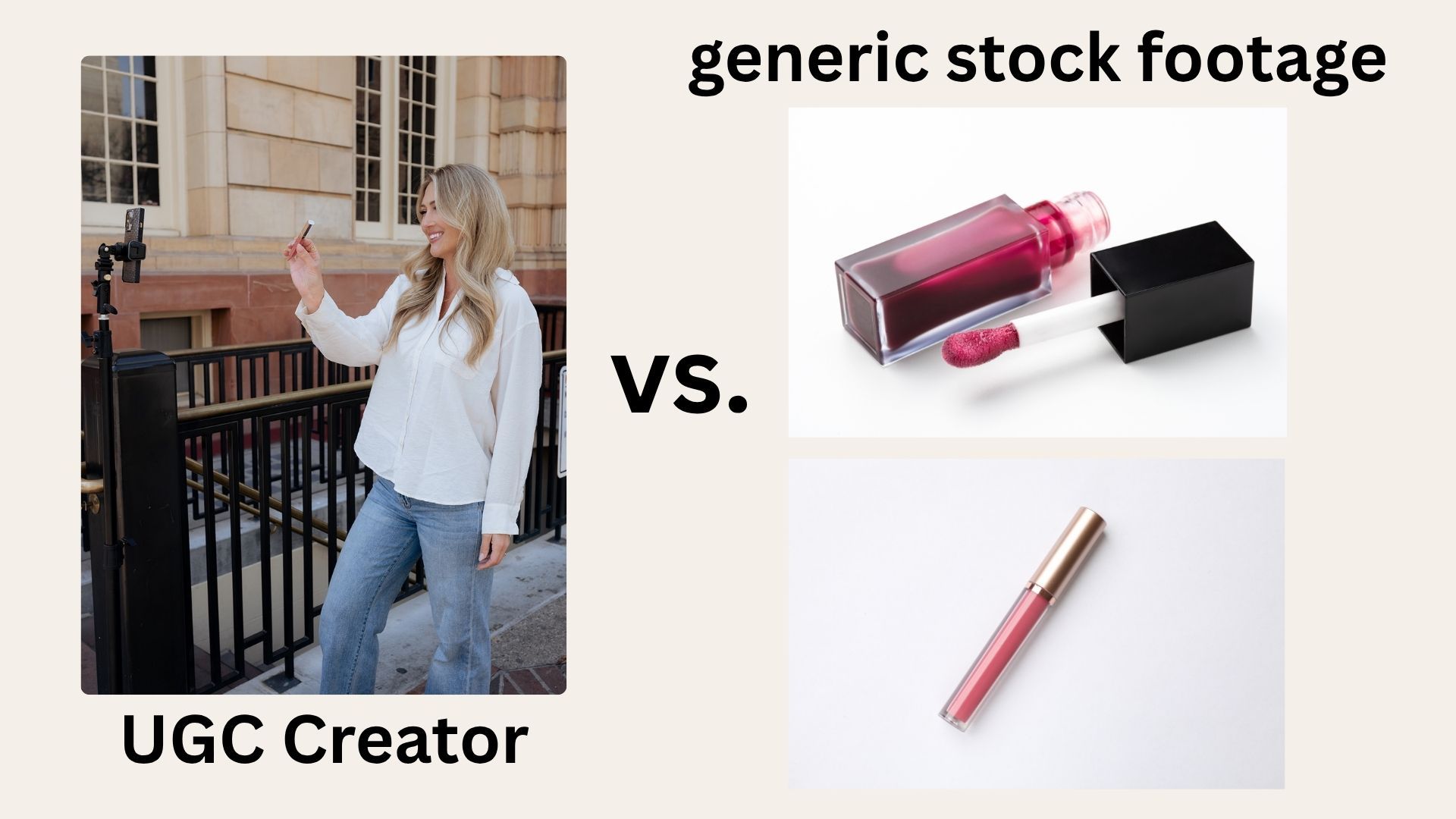 UGC Creator with product vs. stock photos