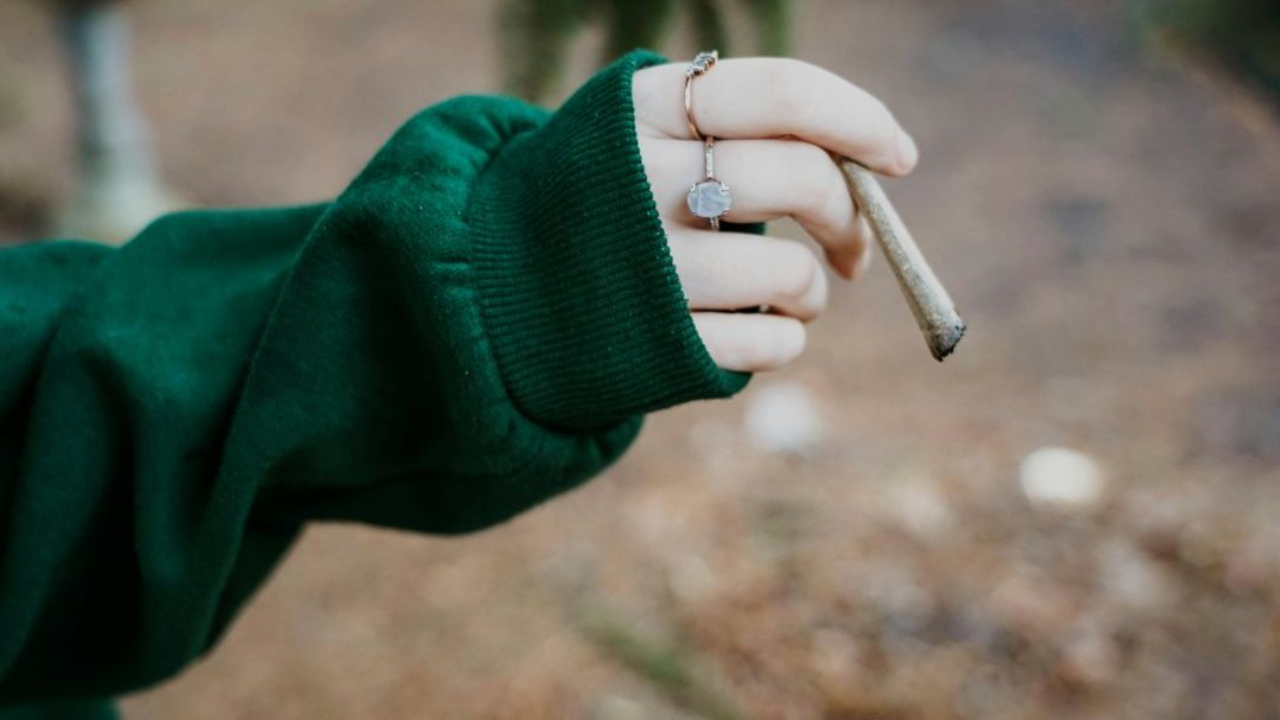 Lady holding a joint