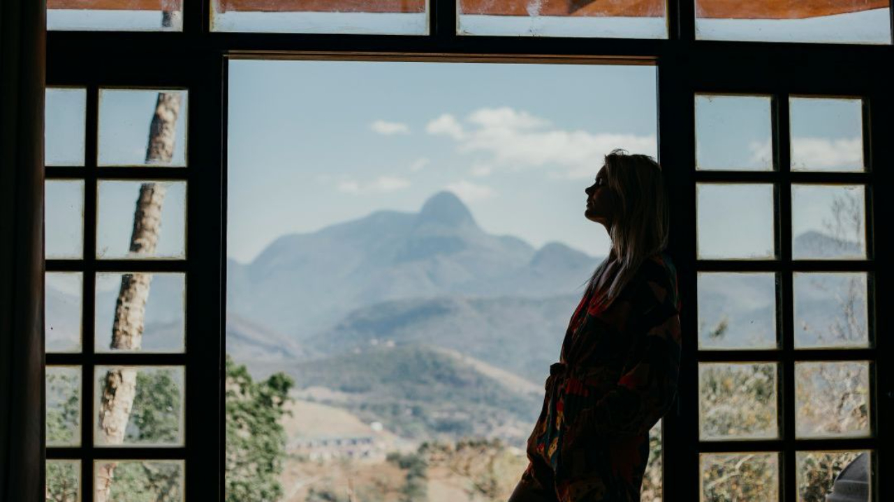 Woman looking out at life