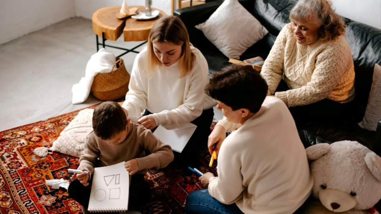 multigenerational family at home