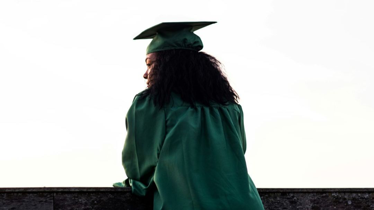 girl in graduation gown
