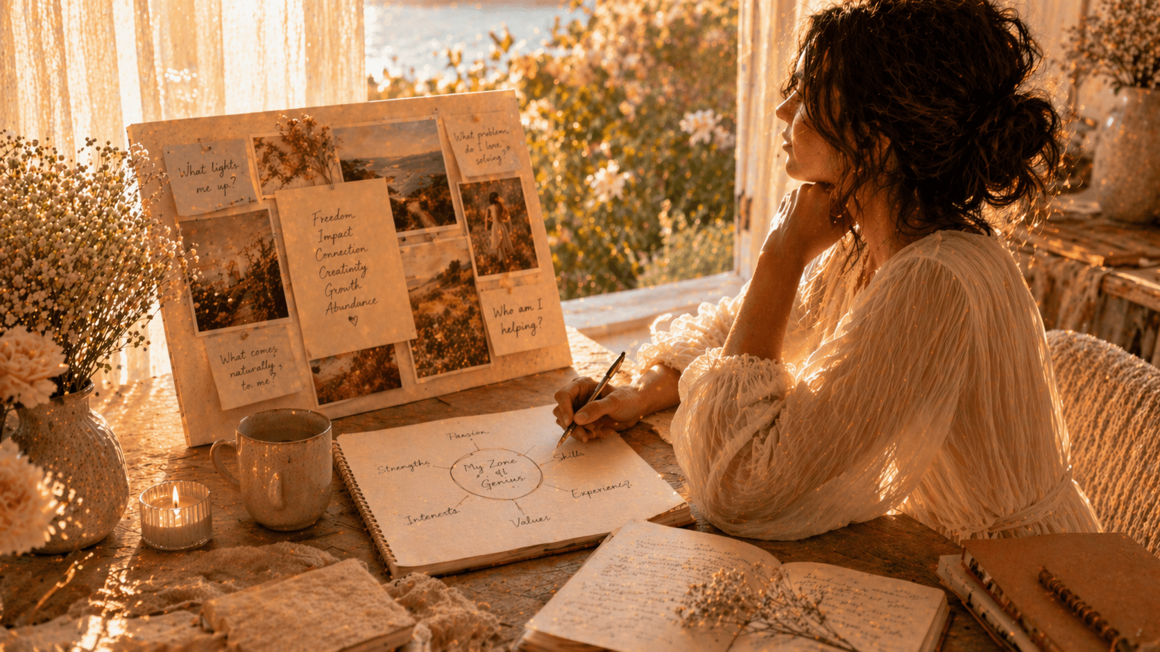 an image of a woman with a vision board