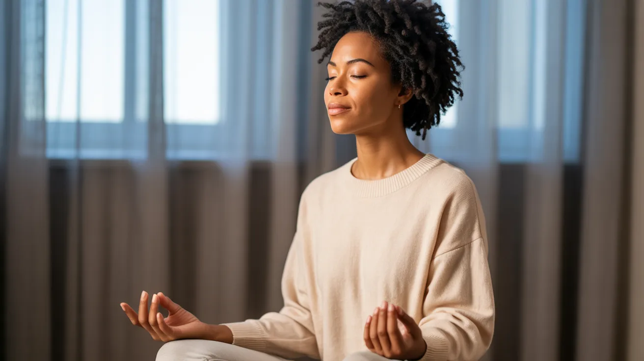 a woman meditating