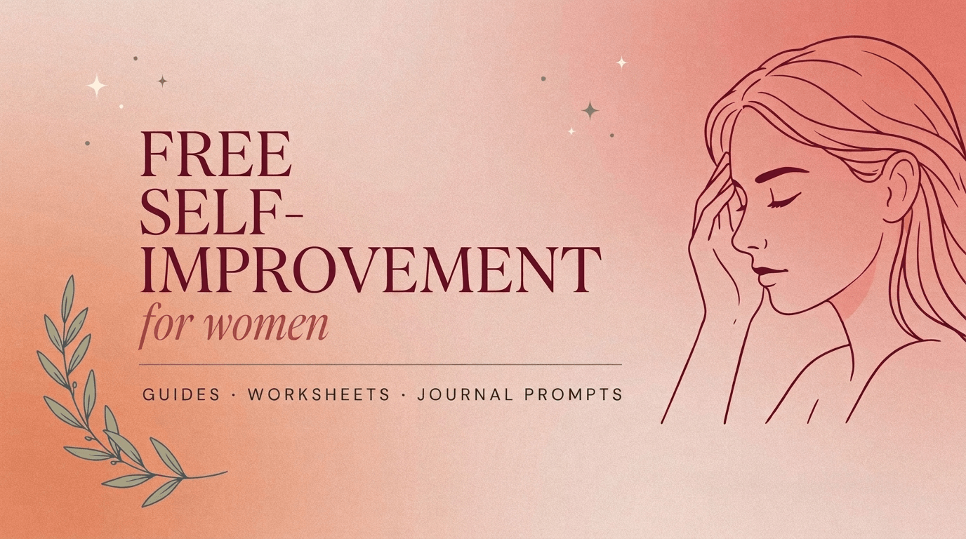 an image that has a text that says free self-improvement for women