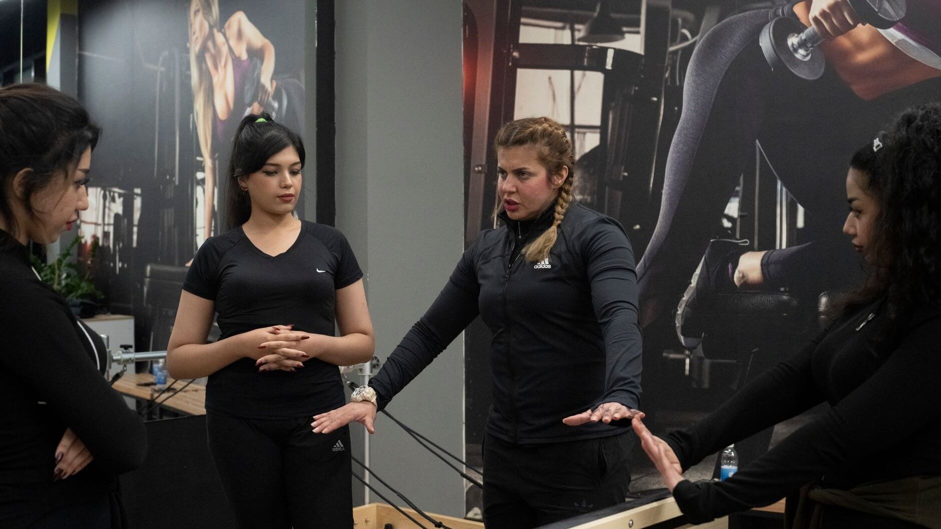 a group of women talking