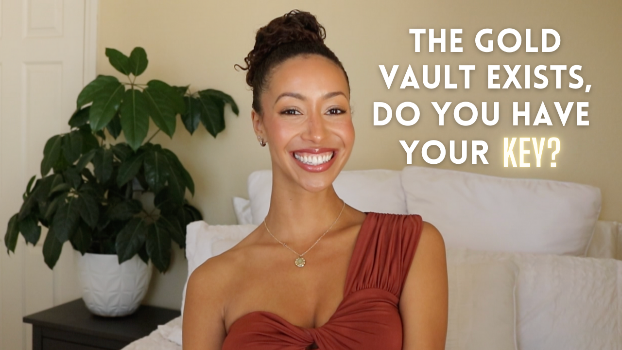 The Gold Vault course promotional banner at The Feminine Glow