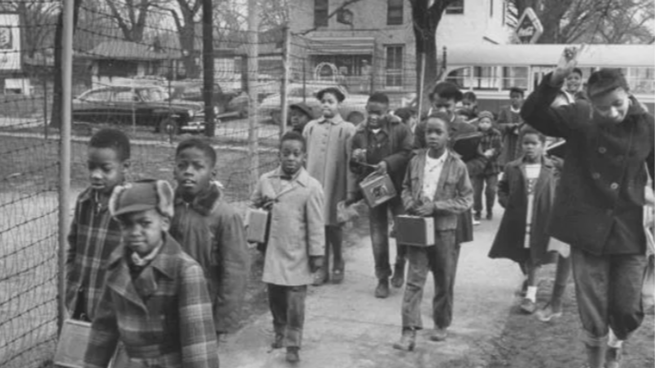 African American children going to school 1970s