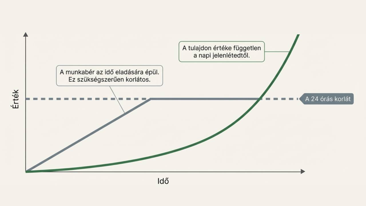 Sam Altman gondolata a vagyonépítésről – munka és tulajdon grafikon