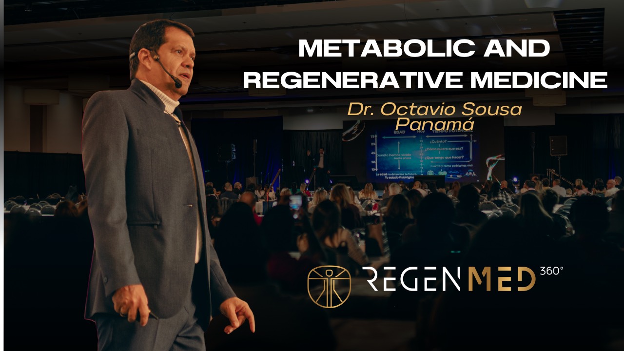 Dr. Octavio Sousa explaining metabolic and regenerative medicine in Panama at RegenMed360