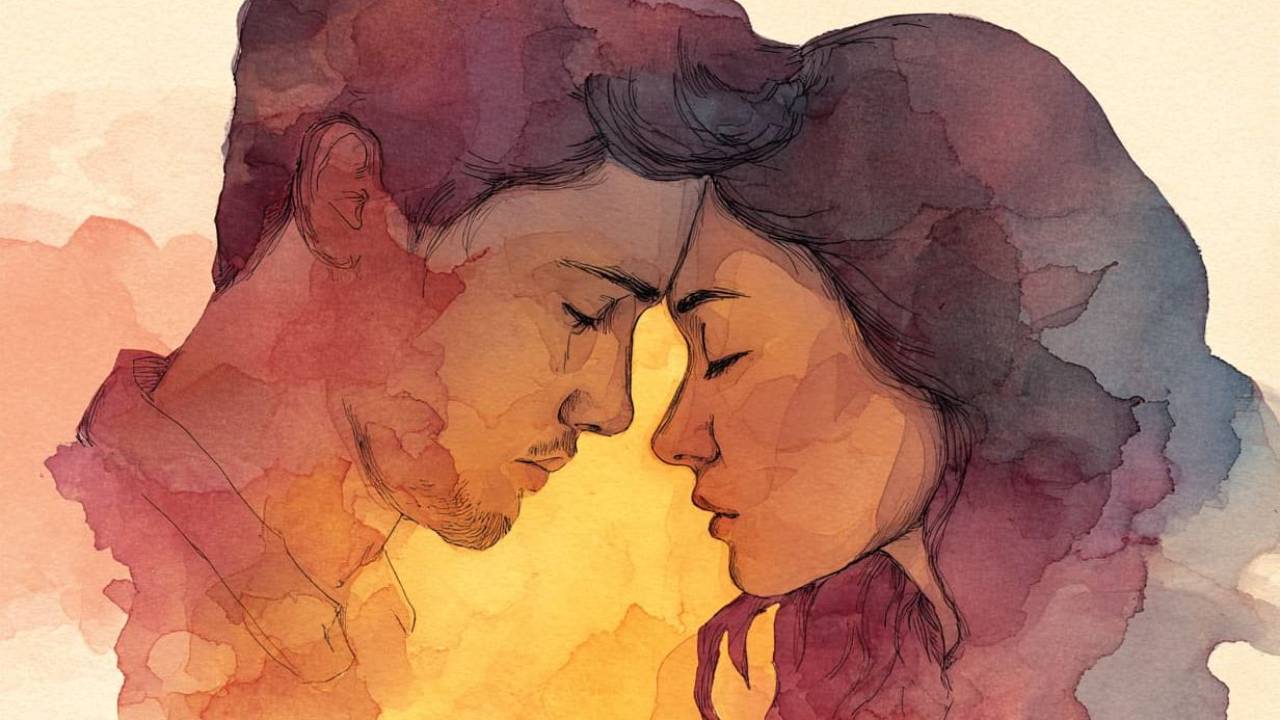 Couple with forheads together