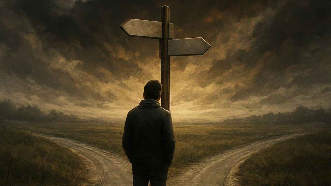 Person at the cross roads of a life transformation