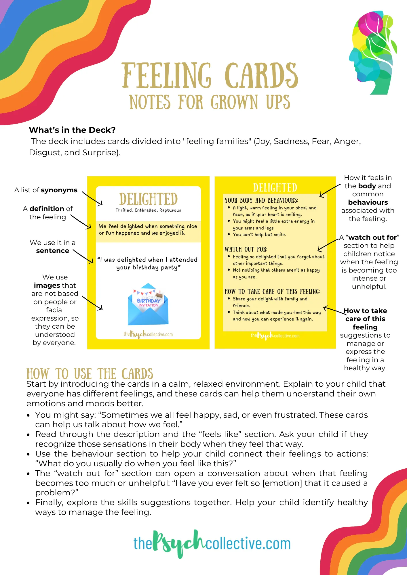 feeling cards notes for grownups