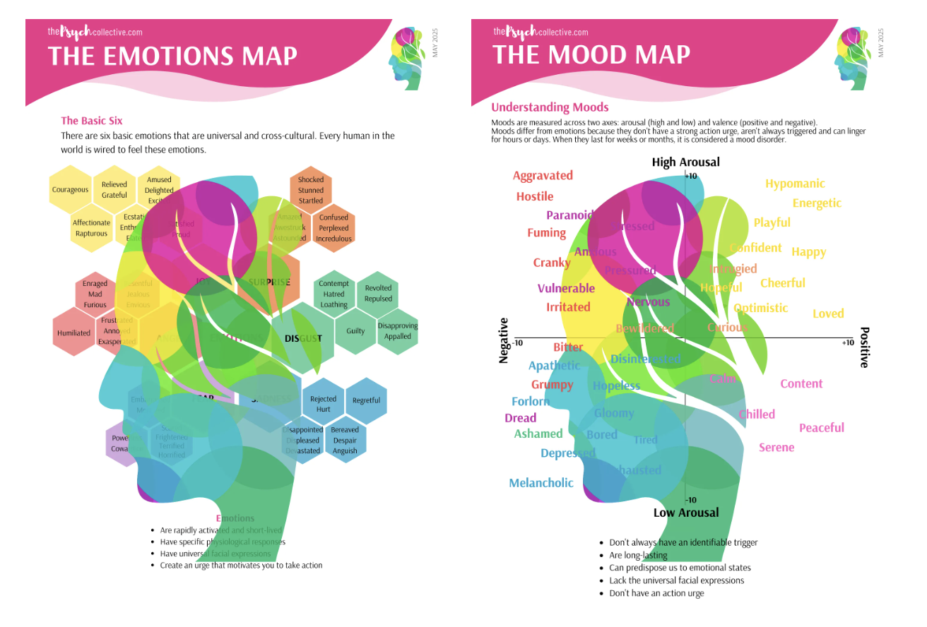The emotions and mood map handout