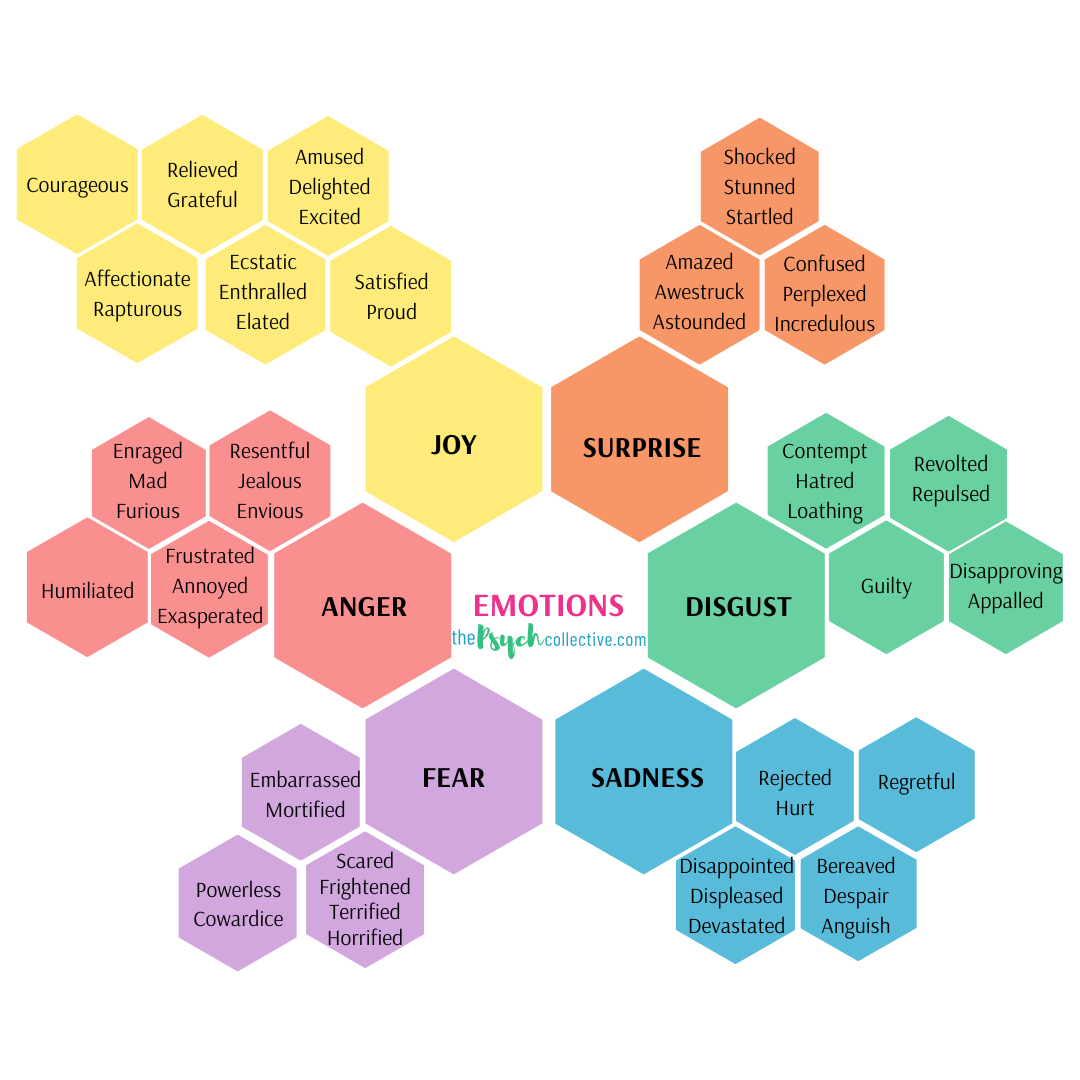 the 6 emotions diagram explaining feelings association
