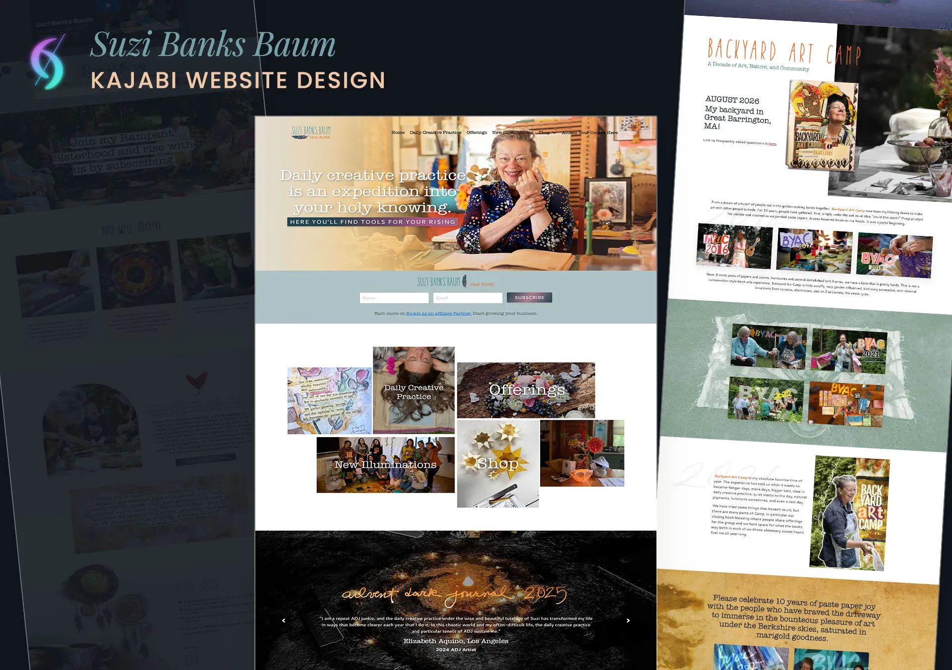 Best Kajabi custom website design for Suzi Banks Baum, built by Dianne Empeynado