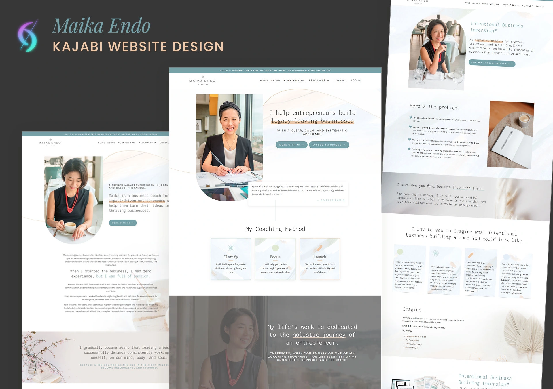 Best Kajabi custom website design for Maika Endo, built by Dianne Empeynado