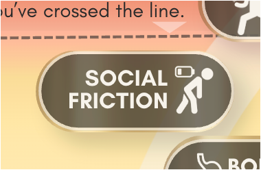 A close-up of the Social Friction access point on the model.