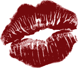 A crimson lipstick kiss mark