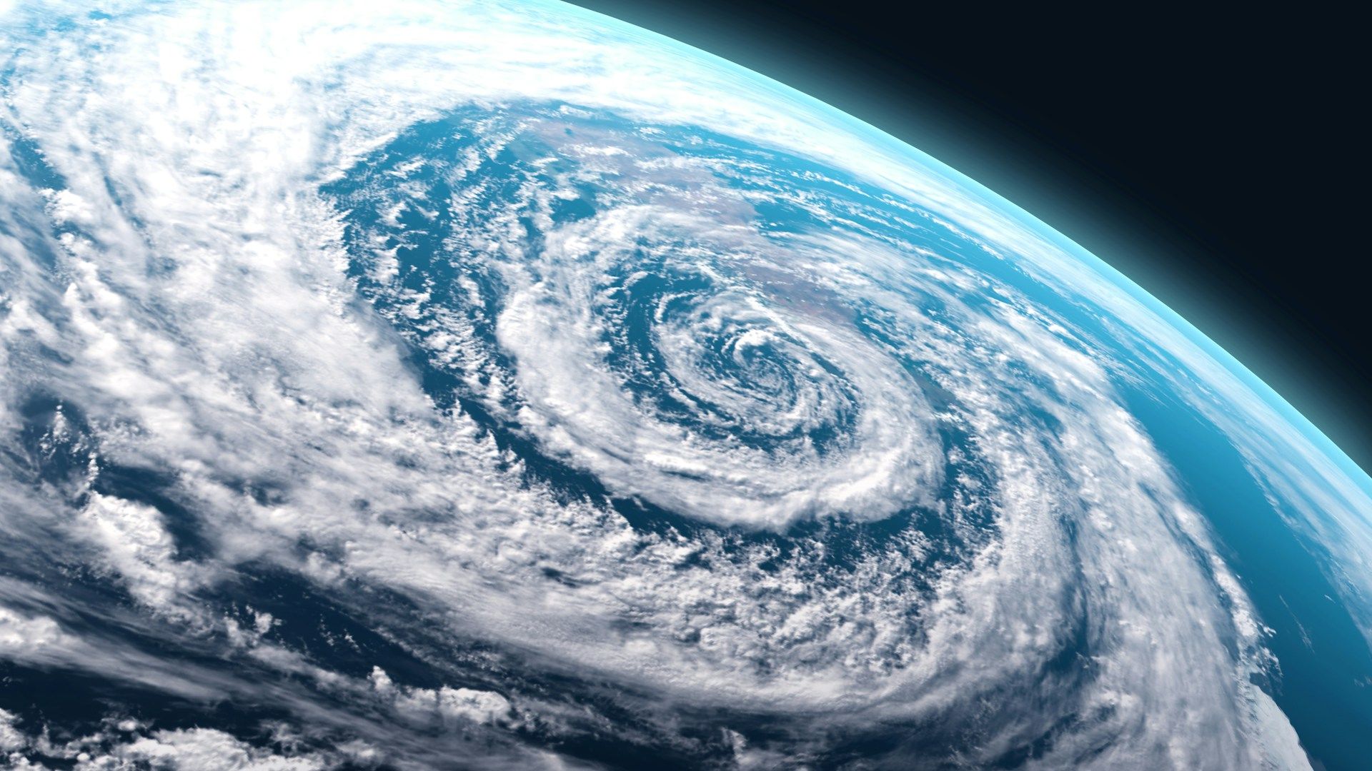 furacão visto do céu