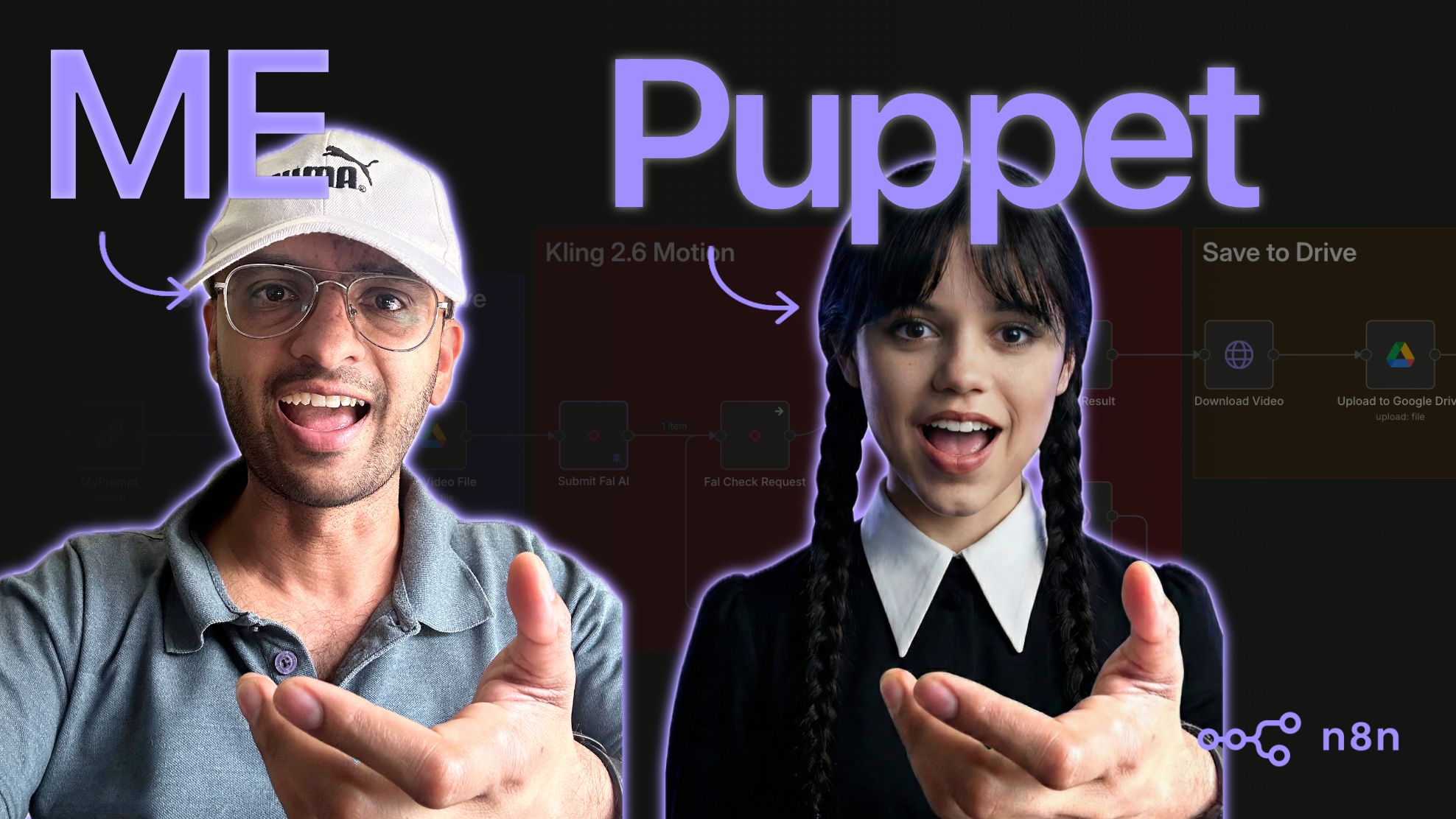 Animated avatar face generated from a still photograph, with glowing connection points suggesting AI processing and speech sy