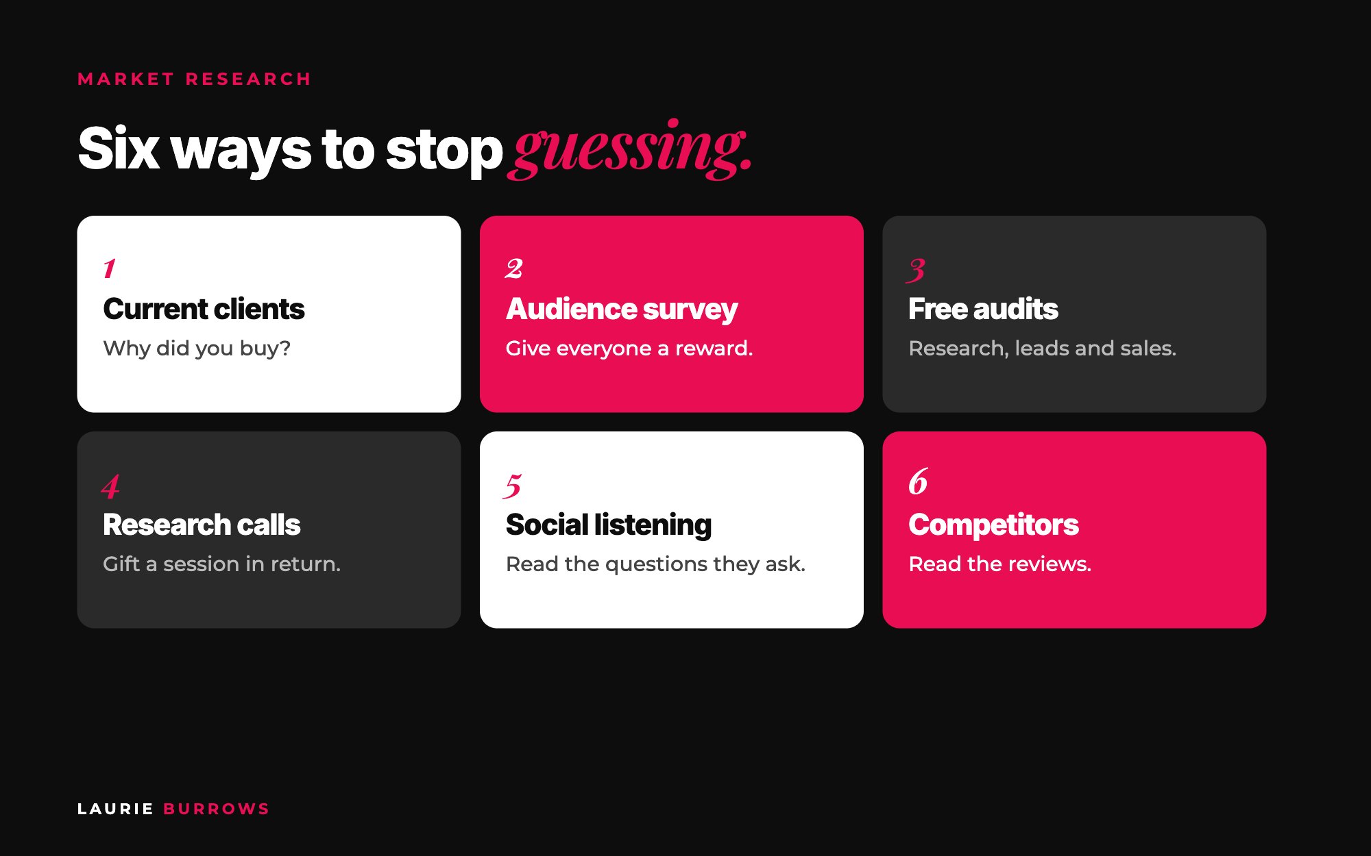 Six ways to do market research before you build a coaching offer