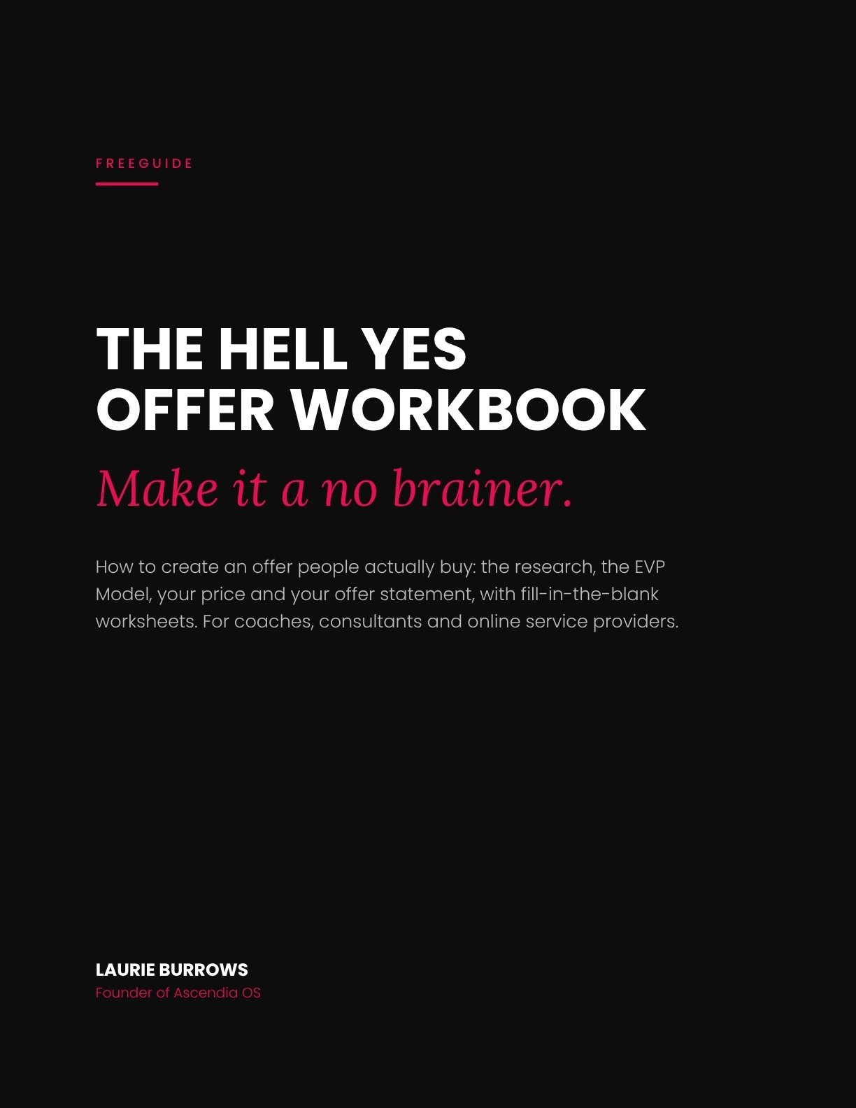 The Hell Yes Offer Workbook free guide