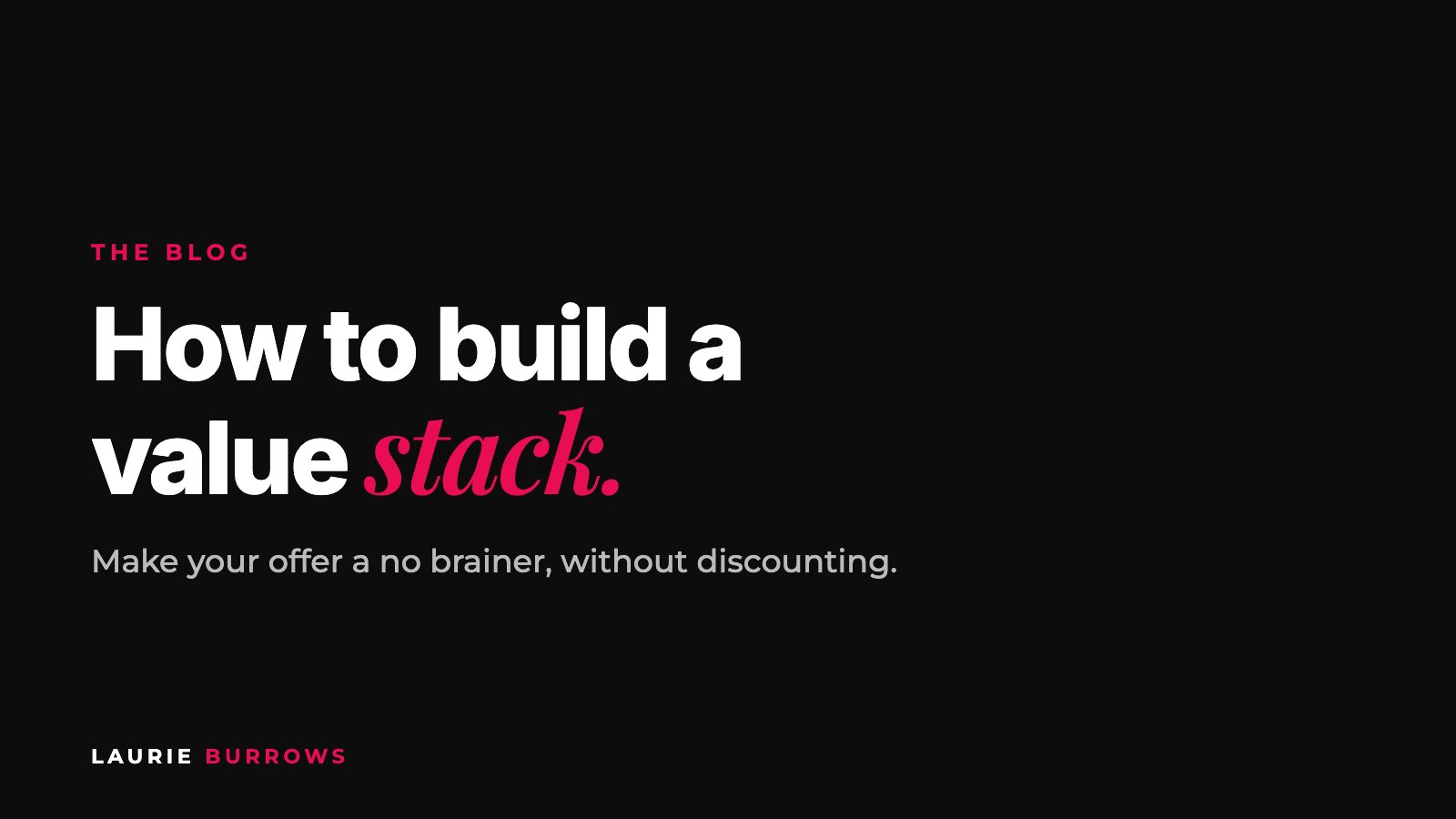How to build a value stack for your coaching offer